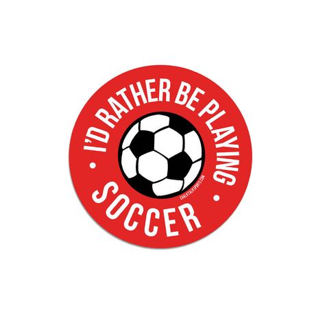 Show off that soccer pride with our I'd Rather Be Playing Soccer sticker. Add it to a water bottle, phone case, binder, laptop, travel mug or just any smooth surface you want to decorate and display your love of the game. This fun design is sure to be a favorite with any soccer player or fan. This soccer sticker makes a great add-on gift idea for Valentine's Day, Easter, birthdays, Christmas or any gifting occasion! Soccer Stickers, Playing Soccer, Laptop Travel, Play Soccer, Soccer Player, Soccer Players, Travel Mug, The Game, Valentine's Day