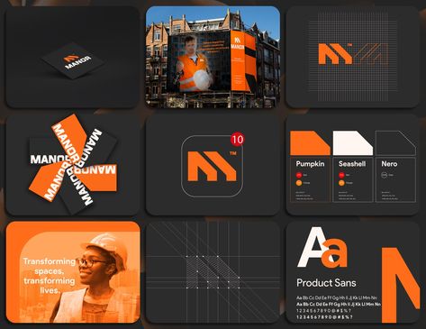 Construction logo and brand identity design on Behance Company Brochure Design, Brand Identity Colors, Law Firm Logo Design, Construction Branding, Construction Logo Design, Medical Logo Design, Real Estate Logo Design, Company Brochure, Industry Logo