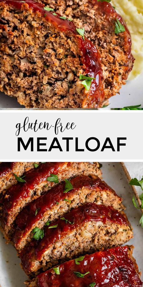 Gluten-Free Meatloaf Best Gluten Free Meatloaf, Almond Flour Meatloaf, Clean Meatloaf Recipe, Gluten Free Beef Recipes For Dinner, Paleo Meatloaf Recipes, Gluten Free Turkey Recipes, Meatloaf Recipes Gluten Free, Gluten Free Meat Loaf, Dairy Free Meatloaf