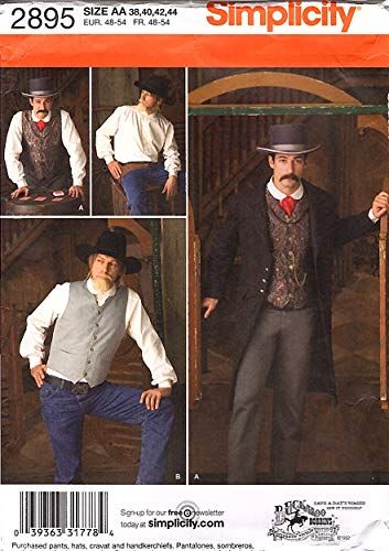 Wild West Costumes, Edwardian Costumes, Mens Western Wear, Mens Sewing Patterns, Vest Sewing Pattern, Western Costumes, Men Halloween, Costume Sewing Patterns, Victorian Costume