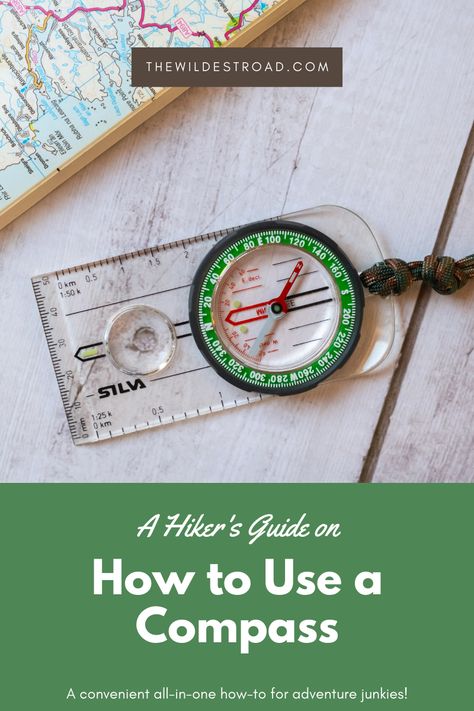 A Silva baseplate compass with a green and black bezel sits on a white wooden table next to a map. The Way Back Home, Compass Navigation, Compass Directions, Survival Skills Emergency Preparedness, Beginner Hiking, Map Symbols, Map Compass, Homeschool Geography, Map Reading