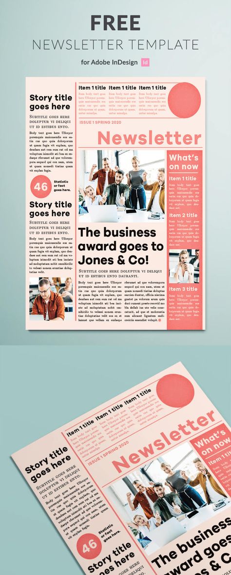 Modern Newsletter Template for InDesign | Free Download College Newsletter Design, Free Newsletter Template, Newsletter Design Layout Creative Ideas, News Letter Ideas, Newsletter Ideas Templates, Newsletter Design Layout Templates, Newsletter Graphic Design, Creative Newsletter Design, Newsletter Design Layout Creative