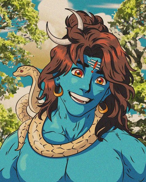 Indian God Anime, Lord Shiva Anime, Shiva Anime, Shiva The Destroyer, Lord Siva, Hindu Mythology, Shiva Art, Indian Art Paintings, Indian Gods