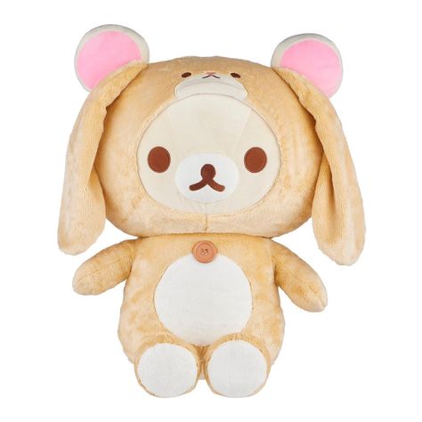 Rabbit Plushie, Rilakkuma Plush, Rabbit Costume, Plastic Pellets, White Bear, Bear Cubs, Red Button, Rilakkuma, Cute Plush