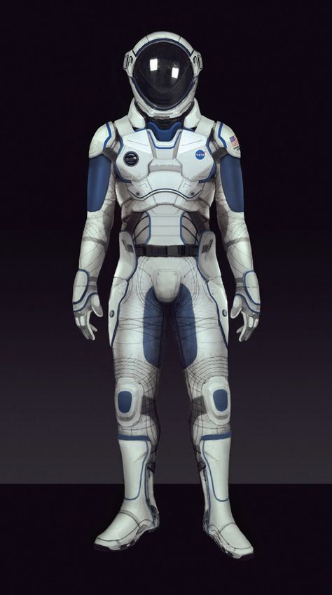 Space_Astronaut_Concept_Art_02_Sam_Brown_Spacesuit Space X Suit, Astronaut Suit Concept Art, Future Space Suit, Spacesuit Concept Art, Space Suit Concept Art, Space Suit Concept, Scifi Suit, Astronaut Concept, Nasa Space Suit