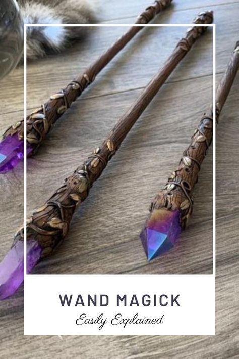 How To Make A Witches Wand, Diy Witch Wand, How To Make A Wand Witchcraft, Ocean Altar, Crystal Wand Diy, Witchy Crafts Diy Projects, How To Make Wands, Pagan Wand, Magic Wand Craft