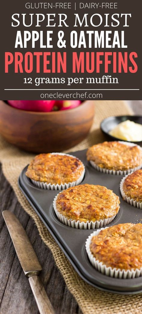 Apple Protein Muffins, Breakfast Muffins Healthy, Flax Eggs, Honey Breakfast, Protein Baking, High Protein Desserts, Healthy Breakfast Muffins, Healthy Protein Snacks, Dairy Free Breakfasts