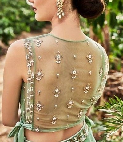 Latest Saree Blouse Designs Latest Saree Blouse, Netted Blouse Designs, Net Blouse, Blouse Designs Catalogue, Backless Blouse Designs, Lehenga Blouse Designs, Net Blouses, Blouse Back Neck Designs, Blouse Design Images