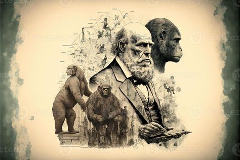 World Darwin Day representing the evolotuion theory illustration Charles Darwin Evolution, Darwin Evolution, Darwin's Theory Of Evolution, School Textbooks, Poster Graphic Design, Theory Of Evolution, Diy Crafts For Girls, Tree Saw, Ancient Origins