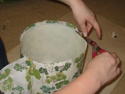 31 diy: Tutorial: How to recover a lampshade with fabric Recovering Lampshade With Fabric, Modge Podge Lamp Shade, Recover A Lampshade With Fabric, How To Cover A Lampshade With Fabric, Cover Lampshade With Fabric, How To Cover A Lampshade, Recovered Chairs, Recover A Lampshade, Diy Lampshade Makeover