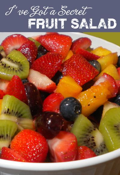 I've Got a Secret Fruit Salad Recipe Watermelon Fruit Salad, Cucumber Salads, Fruit Salad With Pudding, Ambrosia Fruit Salad, Easy Fruit Salad Recipes, Berry Fruit Salad, Tropical Fruit Salad, Best Fruit Salad, Dressing For Fruit Salad