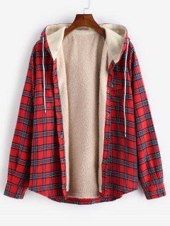 Flannel Hoodie, Fuzzy Coat, Flannel Jacket, Hooded Shirt, Plaid Jacket, Jacket Buttons, Vintage Jacket, Red Jacket, Plaid Flannel