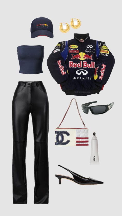 Dundundundun!! #outfitinspo #outfit #outfitideas #MakeUp￼#formula1 #F1 #RedBull #Max #Verstappen #MaxVerstappen ￼￼ Redbull Max Verstappen, Alice Clothes, F1 Redbull, Race Outfit, Race Day Outfits, Outfit Formulas, Cute Preppy Outfits, Casual Chic Outfit, Edgy Outfits