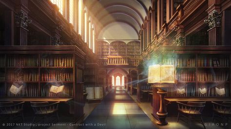 Grand magical library by giaonp.deviantart.com on @DeviantArt Woods Landscape, Magical Library, Anime Places, Episode Backgrounds, Library Aesthetic, Fantasy Background, Scenery Background, Fantasy City, Fantasy Setting