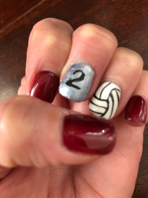 Volleyball Nail Ideas, Volleyball Nails Designs, Cheerleading Nails, Volleyball Nail Art, School Spirit Nails, Volleyball Nails, Easy Diy Nail Art, Sports Nails, Nail Art Diy Easy