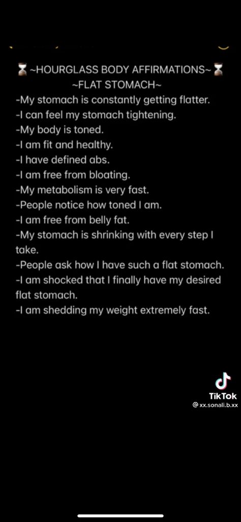 Manifest Flat Stomach, Affirmation For Slim Waist, Height Increasing Affirmations, Powerful Manifestation Affirmations Beauty, Hourglass Subliminal, I Am Slim Affirmations, Hourglass Manifestation, Flat Tummy Affirmations, Slim Upper Body Affirmations