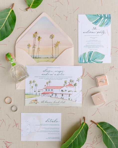 Blog — yellow & lace Watercolor Wedding Invites, Painted Wedding Invitation, Watercolour Wedding Stationery, The Colony Hotel, Tropical Watercolor, Hand Painted Wedding, Palm Beach Florida, Watercolor Wedding Invitations, Welcome To The Party