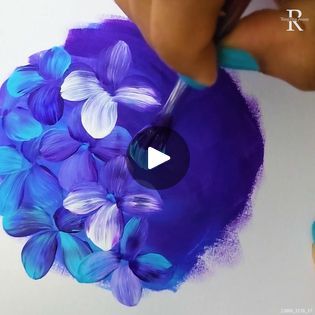 Acrylic Hydrangea Paintings, Hydrangeas Painting, Painted Hydrangea, Art Of Painting, Hydrangea Painting, Painting Flowers, Hydrangea Flower, Learn To Paint, Abstract Acrylic