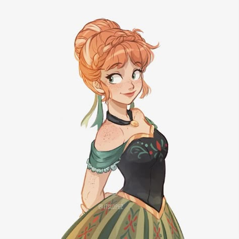 Princess Anna Frozen, Frozen Fan Art, Princesas Disney Anime, 디즈니 캐릭터, Images Disney, Disney Princess Drawings, Princess Anna, Anna Frozen, Arte Disney