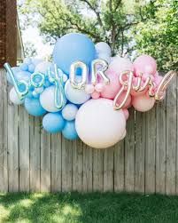 Gender Reveal Balloon Pop, Gender Reveal Balloon Garland, Simple Balloon Decoration, Gender Reveal Photo, Mosaic Letters, Gender Reveal Photos, Gender Reveal Themes, Balloon Background, Gender Reveal Balloons