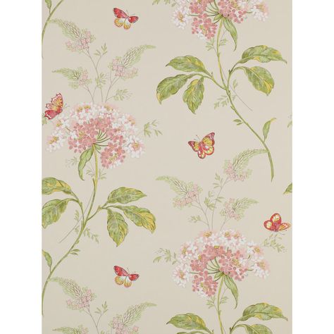 BuyColefax & Fowler Messina Wallpaper, Pink / Green, 07132/04 Online at johnlewis.com Colefax Fowler, Colefax And Fowler, Messina, Floral Wallpaper, John Lewis, Butterflies, Free Delivery, Floral, Flowers