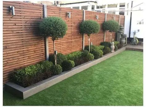 4. #decorhomeideas Modern Garden Landscaping, Small Garden Landscape, Modern Backyard Landscaping, Front Garden Design, Back Garden Design, Backyard Pools, Patio Garden Design, Modern Garden Design, Fence Landscaping