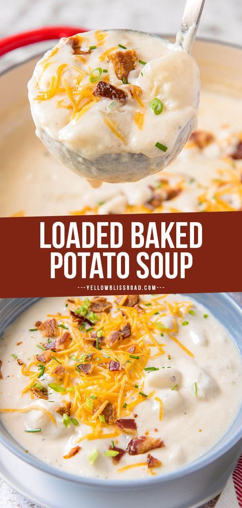 Easy Loaded Baked Potato Soup, Classic Potato Soup Recipe, Easy Loaded Baked Potato, Potato Oven, Loaded Baked Potato Soup Recipe, Potato Baked, Baked Potato Soup Recipe, Potato Soup Easy, Potato Soup Crock Pot