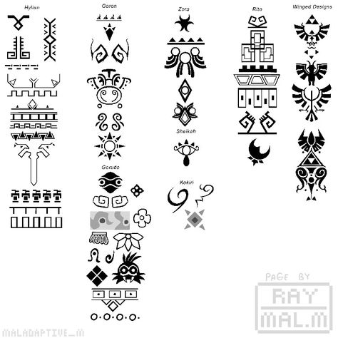 Botw Doodles, Legend Of Zelda Symbols, Sheikah Symbol, Zelda Pattern, Nintendo Tattoo, Nerdy Tattoos, Zelda Tattoo, Character Symbols, Undercut Designs