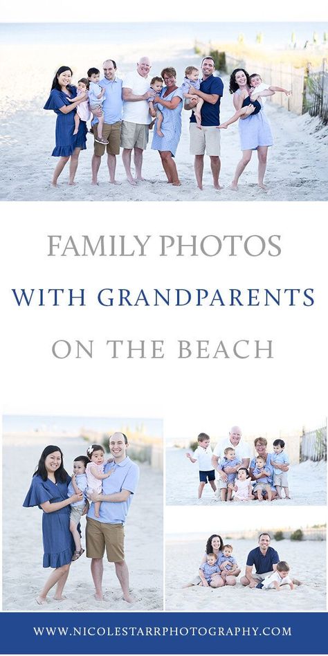 Beach Family Photos With Grandparents, Family Beach Pictures With Grandparents, Grandparents Beach Photoshoot, Beach Photoshoot Outfits Family, Family Photos With Grandparents, Photos With Grandparents, Beach Family Photos Outfits, Family Beach Pictures Poses, Family Beach Pictures Outfits