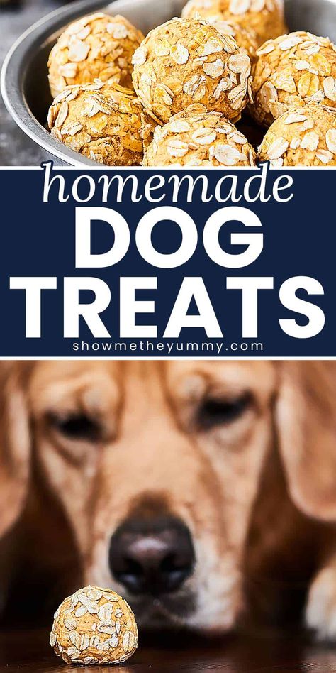 This is the EASIEST Homemade Dog Treats Recipe - no baking involved! Simply mix, roll, and serve! Your pup is sure to go nuts over these healthier peanut butter treats! Peanut Butter Dog Treats Homemade Easy, How To Make Dog Treats, Baked Dog Treats Recipes, No Bake Dog Treats Homemade, Long Lasting Dog Treats Homemade, Home Made Dog Treats Recipe, Homemade Dog Treats Easy, Homemade Dog Treats Recipes, Easy Homemade Dog Treats