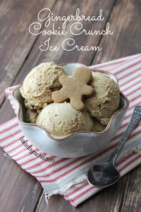 Gingerbread Ice Cream, Christmas Ice Cream, Cookie Crunch, Ice Cream Maker Recipes, Cold Treats, No Churn Ice Cream, Sorbet Recipes, Frozen Yoghurt, Love Ice Cream