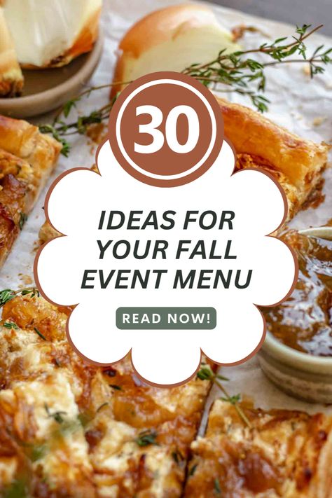 Fall Food Menu Ideas, Autumn Wedding Breakfast, Fall Birthday Menu Ideas, Fall Bunco Party Ideas, Autumn Wedding Menu Food Ideas, Fall Shower Menu Ideas, Fall Party Meal Ideas, Fall Theme Lunch Ideas, Fall Friends Dinner Party