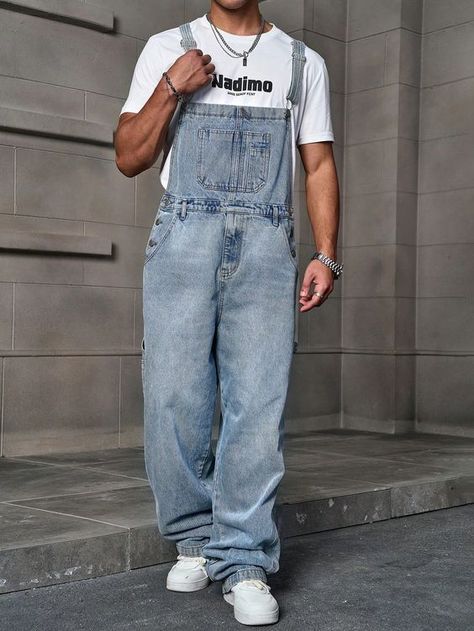 It's very beautiful! I liked it quite Arrived in a week!! Man Jeans Style, Quick Halloween Costumes Men, Men Overalls Outfits, Jumpsuit Outfit Men, Mens Overalls Outfits, Overalls Outfit Men, Mens Jumpsuit, Overalls Men Fashion, Overalls For Men