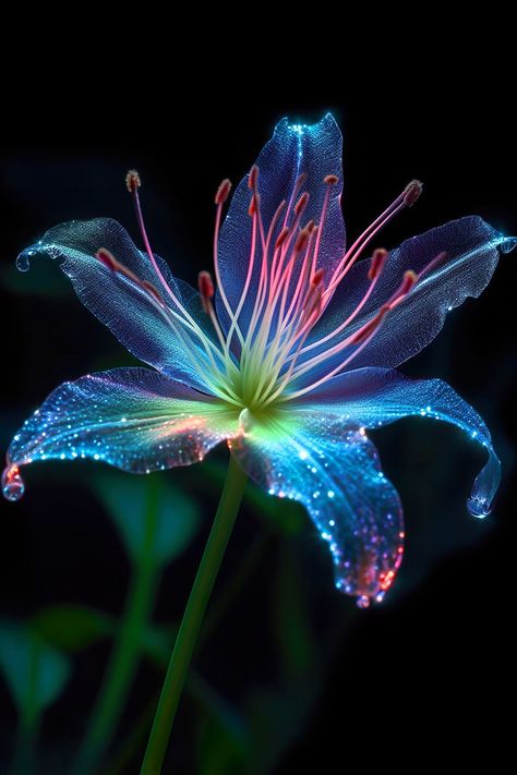 Bioluminescent Flower Glowing Bioluminescence Alien plant 1. High resolution print file. Prints upto 30 x 45 inches. PLEASE NOTE THIS PRODUCT IS FOR DIGITAL DOWNLOAD ONLY! NO PHYSICAL PRINTS WILL BE SHIPPED. Pod Creative artwork is for PERSONAL USE ONLY. DO NOT use our digital art files for reproduction or commercial use or resale in any form. © POD CREATIVE Glowing Flowers, Alien Plants, Best Nature Images, Underwater City, Neon Flowers, Flower Therapy, Creative Artwork, Mystical Creatures, Fantasy Aesthetic