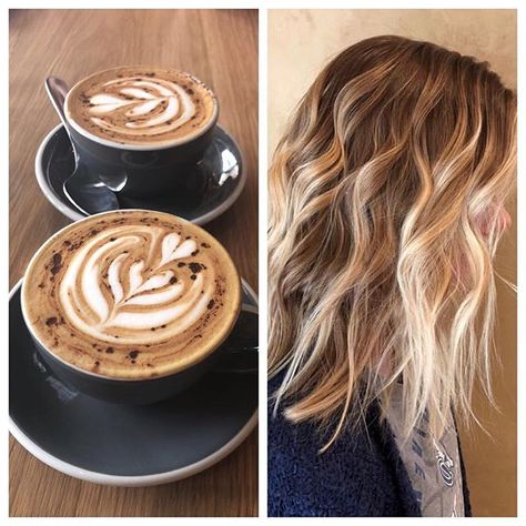 Iced Caramel Latte Hair Is the Latest Hair-Color Trend Iced Latte Hair Color, Iced Caramel Latte Hair Color, Caramel Latte Hair, Ocean Blue Hair, Latte Hair Color, Latte Hair, Iced Caramel Latte, Salon Gold, Darker Hair