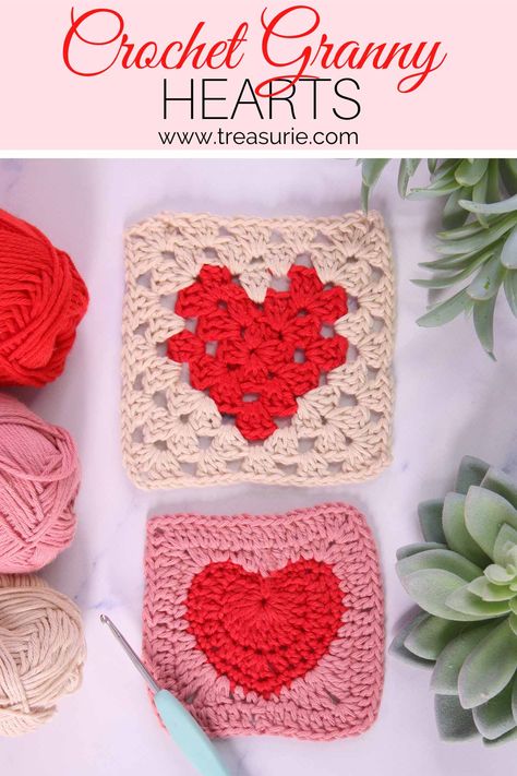 Heart Granny Square Heart Granny Square Pillow, Crocheted Heart Granny Square, Heart In Granny Square Pattern, Crochet Heart Granny Square Sweater, Valentine’s Day Granny Square, Valentine Granny Square, Heart Shape Granny Square, Crochet Heart Cardigan Pattern, Love Heart Granny Square