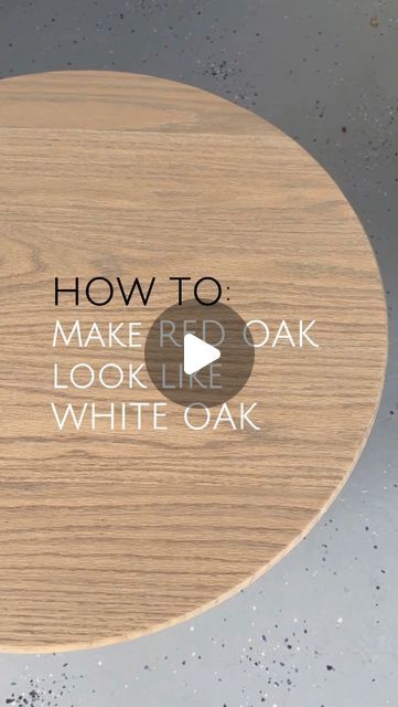 Natalie Park | DIY, Builds & Design on Instagram: "Love the look of white oak but can only find red oak and don’t like the pink undertones you see in the red oak? Well, here’s the perfect stain combo to turn red oak into the gorgeous tone and shade of white oak! 👍🏼 ✨What stains/liquids you need: -Varathane “Aged Wheat” -Varathane “Antique White” -Odorless Mineral Spirits ✨Mix these 3 in a ratio of 1:2:2 (aged wheat : antique white : mineral spirits) in a plastic cup until it’s a super pretty and watery sage green color! The green tones neutralize the pink tones in the red oak (if you look on the color wheel, red is directly across from green… meaning they cancel each other out essentially). Apply it with a staining pad and immediately wipe off the excess with a clean cloth. Let it dry White Washed Oak Cabinets Diy, Red Oak White Wash, Varathane Western Oak, Varathane White Oak Stain, Turn Red Oak Into White Oak, Perfect White Oak Stain, Whitewash Wood Stain, Wood Stain Colors On Red Oak, Staining Oak Table