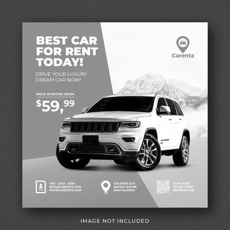 Car rental promotion social media instag... | Premium Psd #Freepik #psd Car Promotion Design, Car Ads Design, Car Post, Car Advertisement, Car Banner, Car Advertising Design, Social Media Ads, Desain Editorial, Facebook Cover Template