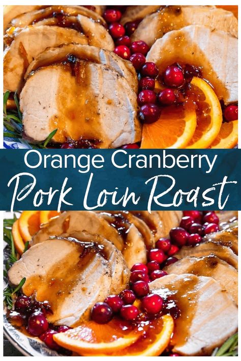 Cranberry Pork Loin, Christmas Pork, Cranberry Pork, Pork Loins, Dinner Recepies, Pork Loin Roast Recipes, Christmas Tables, Pork Roast Recipes, Orange Cranberry