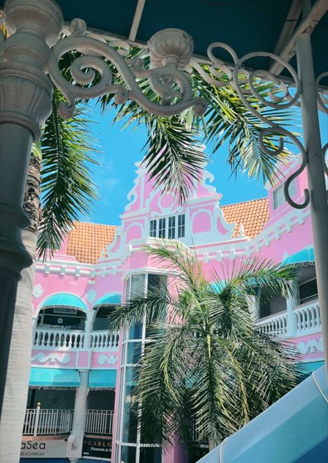 Preppy Filter, Oranjestad Aruba, Pink Filter, Oranjestad, Instagram Filters, Colourful Buildings, Tropical Destinations, Photo Filters, Lightroom Preset