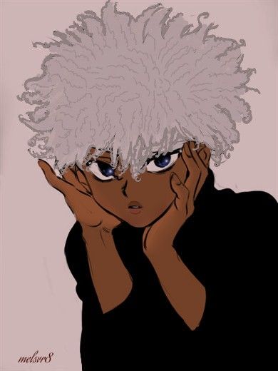 Black Killua Pfp, Black Hxh Characters, Black Anime Characters Wallpaper, Anime Black People, Poc Icons, Poc Anime, Blasian Edits, Blk Edits, Poc Edits