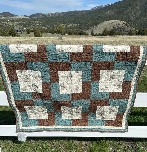 This is such a great gift idea for the western theme lover, it would  be a nice throw blanket for the back of a couch, can be used as a wall hanging. It would be great for a ranch house or cabin.  It is machine quilted ready to snuggle with on the couch or chair on a chilly night while watching tv or reading a book. It is light weight but warm and gets softer with use. The back of the quilt is just as pretty as the front of the quilt and it compliments the front of the quilt.  This quilt measures 48x62 inches Western Quilt Ideas, Western Quilt Patterns, Blankets Diy, Quilt Throw Blanket, Cowboy Quilt, Western Quilts, Girl Quilts, Horse Quilt, Cowboy Theme