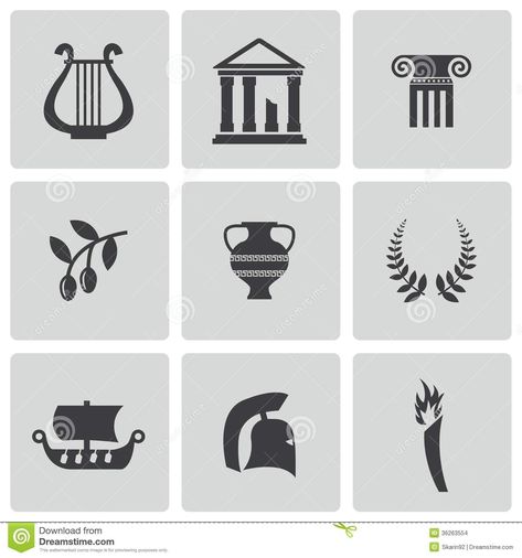 Culture Symbols Ancient Greece Stock Photos, Images, & Pictures ... Ancient Greece Tattoo, Ancient Greece Ks2, Greek Art Tattoo, Ancient Greece Display, Ancient Greece Sculpture, Ancient Greece Architecture, Ancient Greece Clothing, Ancient Greece Projects, Ancient Greece Fashion