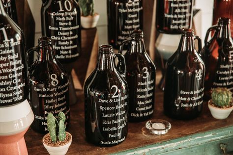 Growler Seating Chart, Brewery Wedding Reception, Beer Growler, Brewery Wedding, Chart Ideas, Wedding 2024, Seating Chart Wedding, Wedding Seating, Seating Chart