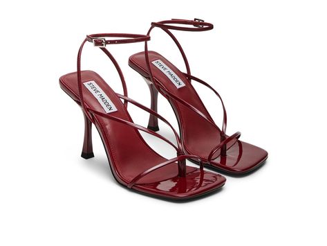 PRICES MAY VARY. Steve Madden Women's Black Dress Red Heels, Red Kitten Heels, It Office, Red Strappy Heels, Burgundy Heels, Red Pumps, Heel Design, Strappy Sandals Heels, Brown Heels