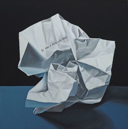 crumpled paper still life original oil painting jeanne vadeboncoeur Crumpled Paper Painting, Crumpled Paper Drawing, Paintings Realism, Realism Still Life, Drapery Drawing, Still Life Fine Art, Dark And Stormy Night, Crushed Paper, Surealism Art