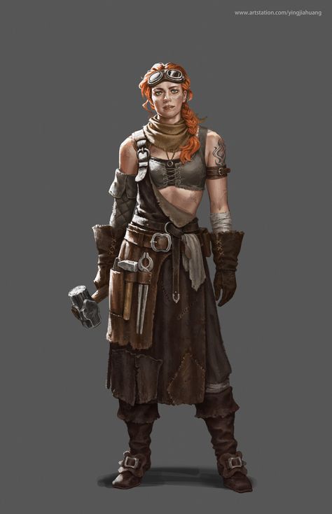 Fantasy Forge Concept Art, Steampunk Blacksmith, Steampunk Concept, Dragon Lance, Amazon Warrior, Fantasy Role Playing, Fantasy Costumes, Fantasy Rpg, Dnd Characters