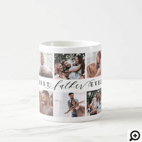 Friend Game Night, Photo Collage Ideas, Photo Cup, Photo On Mug, Black Typography, Family Photo Collages, Diy Gifts For Dad, Custom Photo Mugs, Picture Mugs