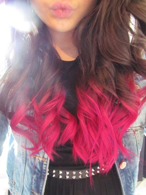 Kool Aid Hair, Pink Dip, Pink Dip Dye, Rosa Shocking, Hair Dye Tips, Dip Dye Hair, Dye Hair, Dye My Hair, Kool Aid