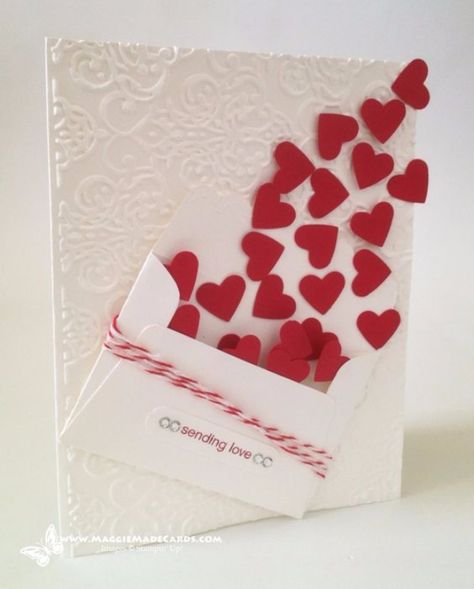 DIY Valentines Day Cards - Sending Love Card - Easy Handmade Cards for Him and Her, Kids, Freinds and Teens - Funny, Romantic, Printable Ideas for Making A Unique Homemade Valentine Card - Step by Step Tutorials and Instructions for Making Cute Valentine's Day Gifts http://diyjoy.com/diy-valentines-day-cards Handmade Valentines Cards, Beautiful Valentine Cards, Valentijnsdag Diy, Valentines Day Cards Handmade, Diy Valentines Cards, Simple Cards Handmade, Valentine Cards Handmade, Valentines Crafts, Handmade Envelopes